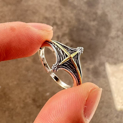 Men's ring with high-end feel and adjustable wide face opening